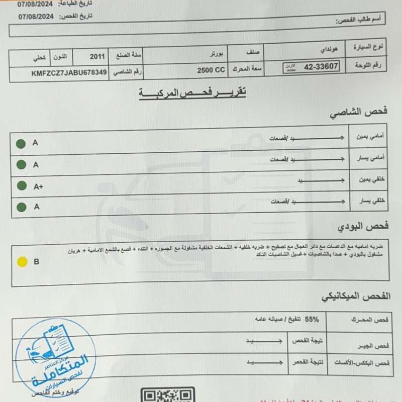 هيونداي بورتر ٢٠١١ فحص