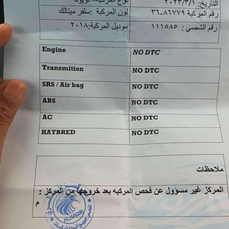 تويوتا  chr 2018 استخدام شخصي الترخيص سن