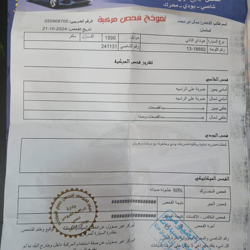 هونداي افانتي موديل 96 
