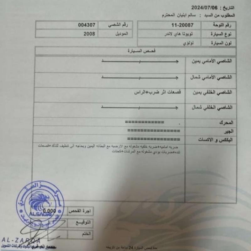 تويوتا هايلاندر موديل 2008 للبيع 