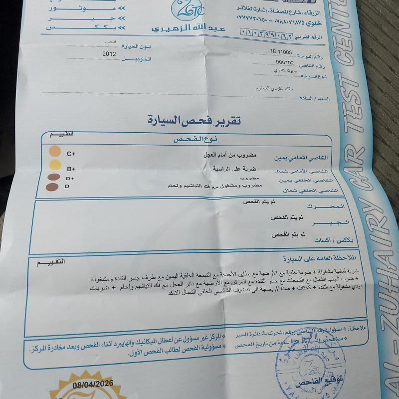 تويوتا كامري موديل 2012
